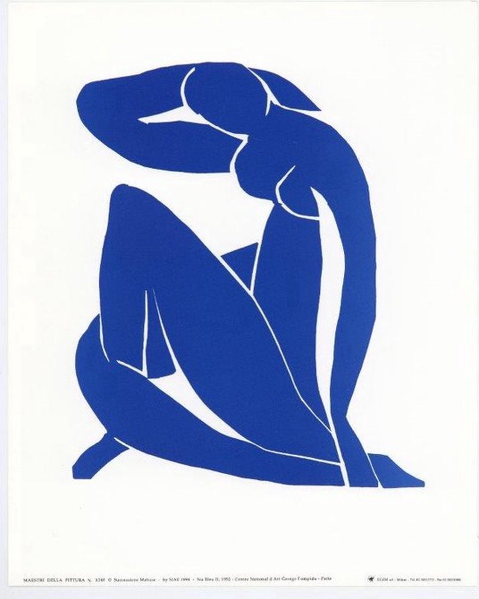 Catch Projecten Henri Matisse - Blauw Naakt II - Kunstposter - 70x100 cm Multicolor