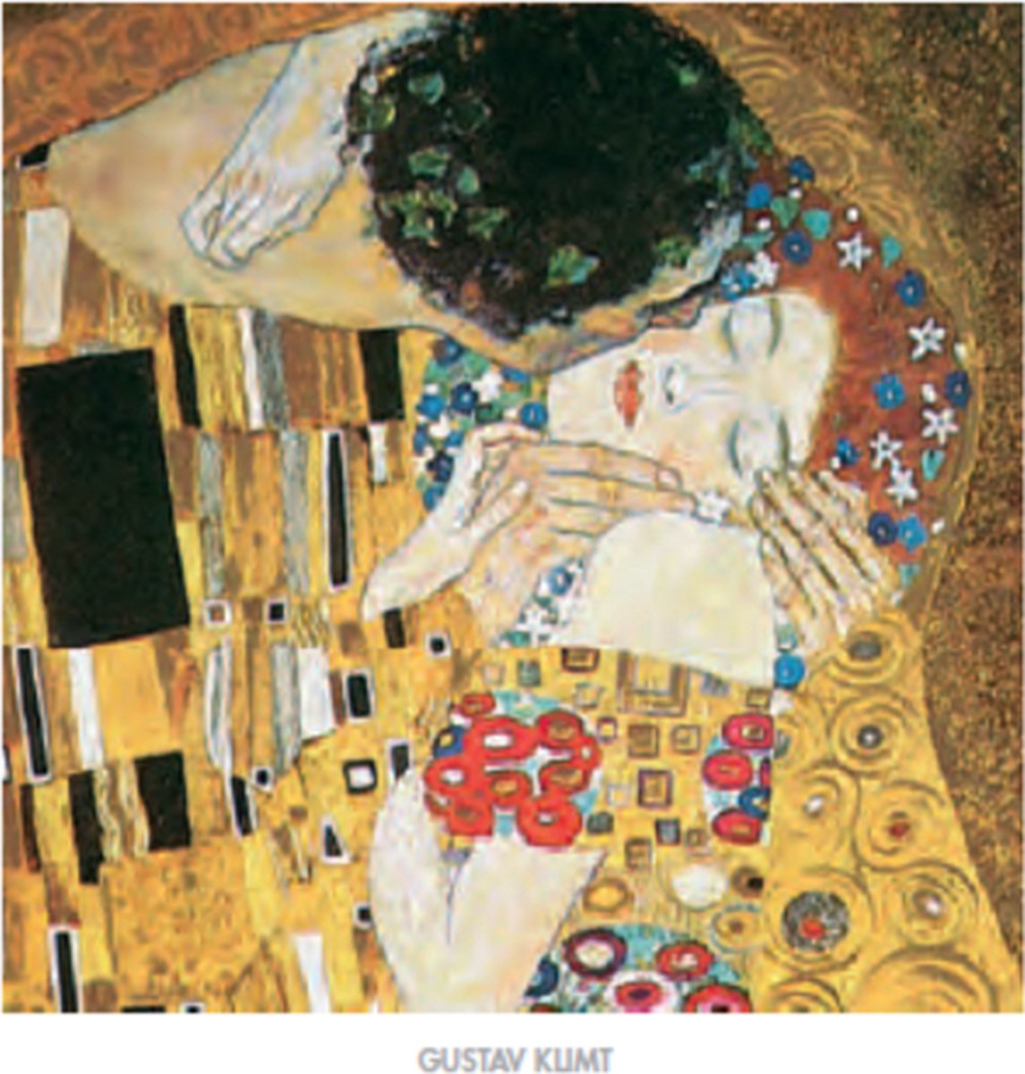 Catch Projecten Gustav Klimt - De Kus - Kunstposter - 50x50 cm Multicolor
