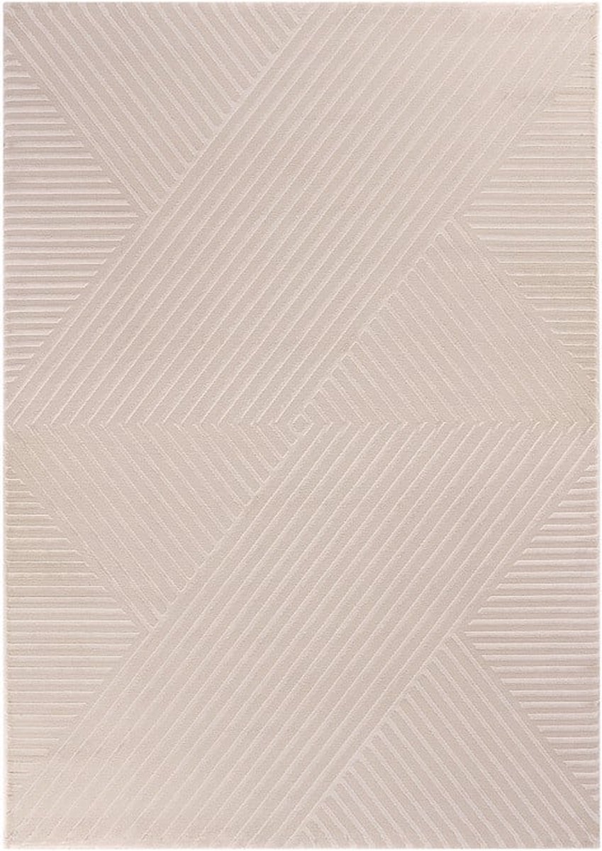 Flycarpets Cara Modern Japandi Intersecto Vloerkleed - Beige - 80x150 cm