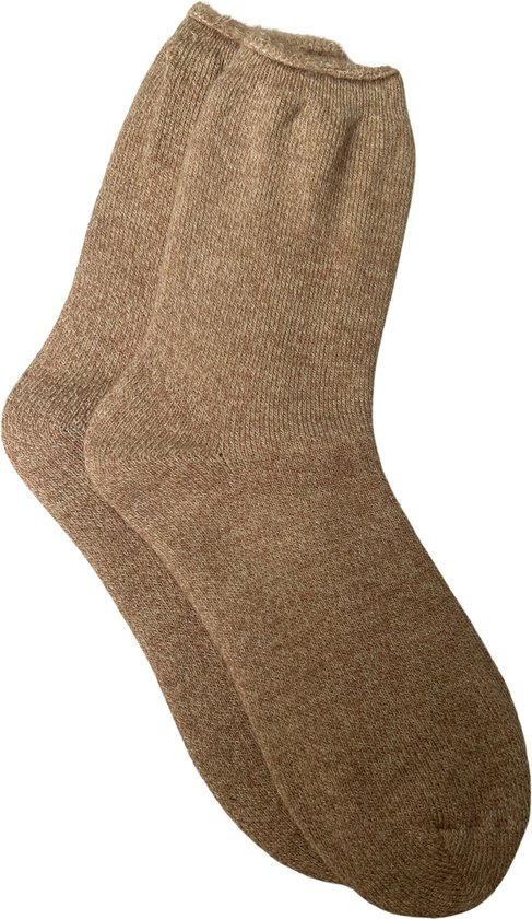 Warmhoudende Fleece Unisex Sokken / Thermo Sokken / Huissokken | Warmte Sok / Socks - Beige