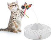 Relaxdays kattenspeeltje vlinder - elektrisch - bewegend kattenspeelgoed - ballenbaan kat