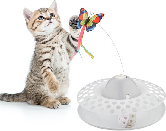 Jouet interactif électrique pour chat, balle rotative, jeux