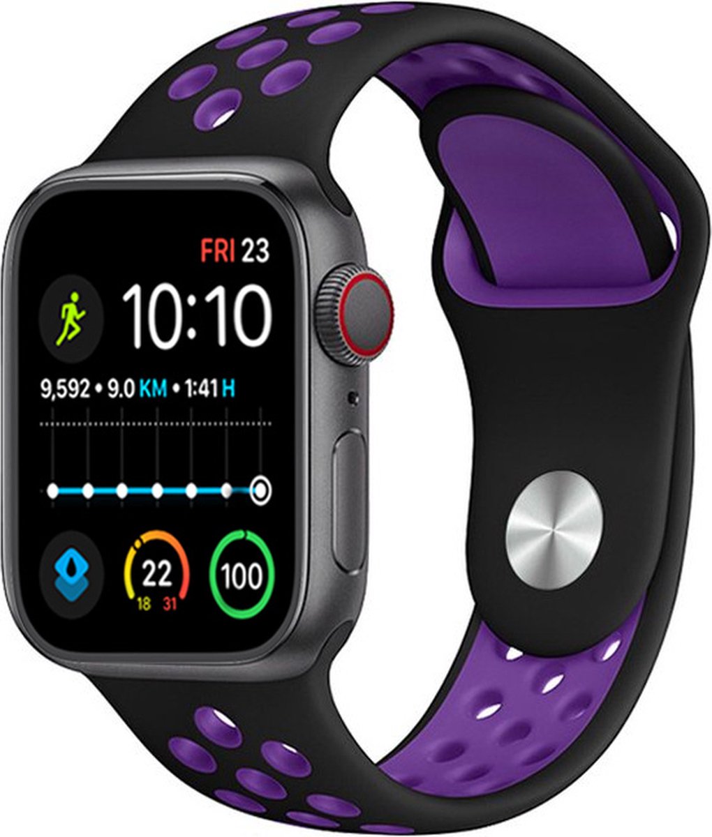 Royal Supplies RF-93 - Smartwatch - Smartwatch Dames - Smartwatch Heren- Screenprotector- Paars/zwart