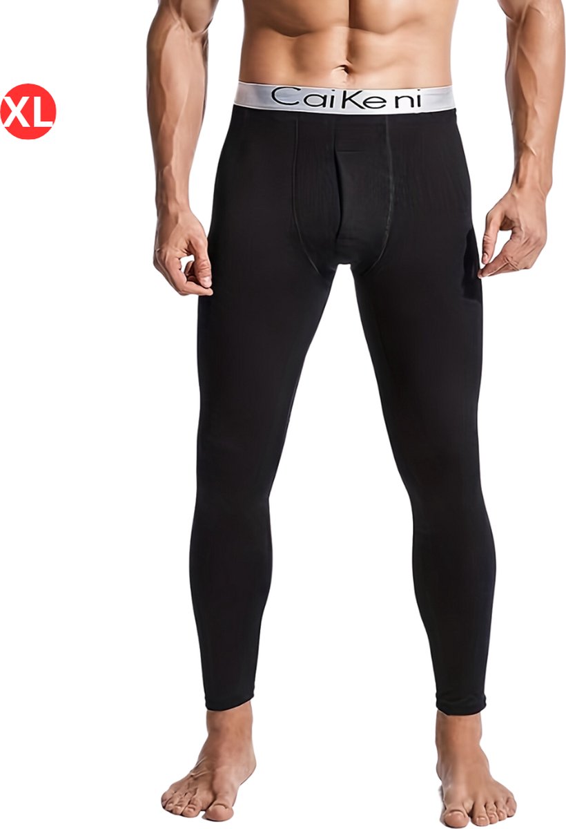 Livano Thermo – Thermokleding – Thermobroek – Voor Heren – Beenverwarmers – Fleece – Broek – Zwart – Maat XL
