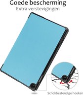 Hoes Geschikt voor Lenovo Tab M10 (3rd gen) Hoes Book Case Hoesje Trifold Cover Met Screenprotector - Hoesje Geschikt voor Lenovo Tab M10 (3e gen) Hoesje Bookcase - Lichtblauw