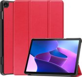 Hoes Geschikt voor Lenovo Tab M10 (3rd gen) Hoes Book Case Hoesje Luxe Trifold Cover - Hoesje Geschikt voor Lenovo Tab M10 (3e gen) Hoesje Bookcase - Rood.