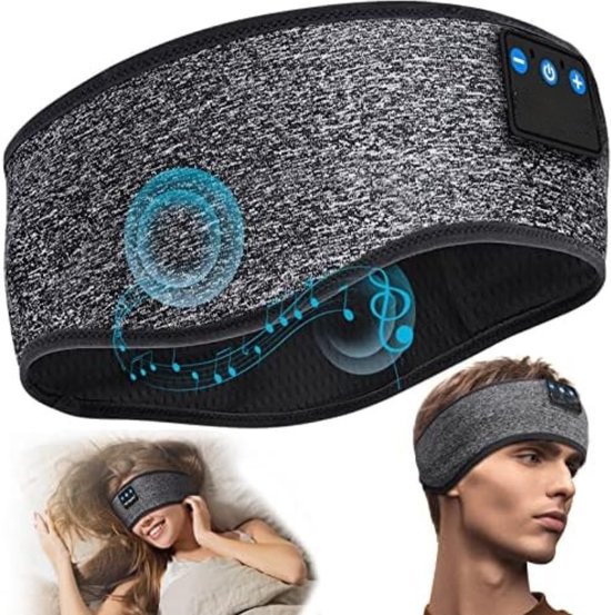 Slaapmasker Bluetooth - Slaap Koptelefoon - Hoofdband Bluetooth - Slaapband - Grijs