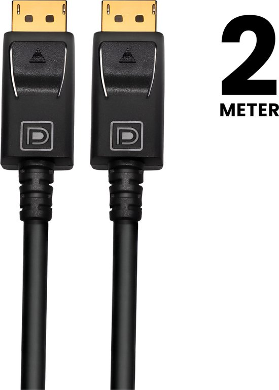 Displayport kabel 1.4 – 8K 60Hz – 4K 144 Hz - 32.4GBps – Gecertificeerd – DP 1.4 kabel - 2 Meter