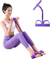 Sit-Up Trainingsapparaat voor thuis - Buikspiertrainer en volledige lichaamstrainer voor fitness, gewichtsverlies en yoga - 4 elastische trekkoorden - Multifunctionele beenoefenaar - Bodybuilding