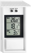 digitale Maxima-Minima thermometer, 30.1053, voor binnen en buiten, weergave van de actuele temperatuur, weersbestendig, maximum en minimum waarden, wit, (L) 81 x (B) 31 x (H) 132 mm