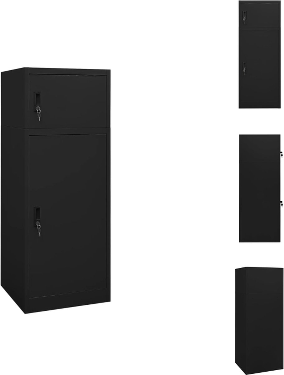 VidaXL Lockerkast voor Paardensportspullen 53 x 53 x 140 cm Zwart Stokpaard