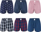 MG-1 Wijde Boxershorts Heren 6-Pack D210 Assorti Multipack - Maat XL - Losse boxershort heren