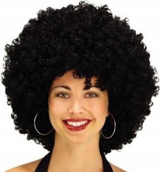 Smiffy's Afro pruik - zwart - krullen - volwassenen - carnaval - seventies