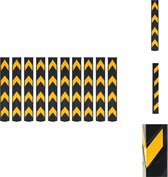 vidaXL hoekbescherming - Reflecterende gele strepen - Rubber - 80 x 10 cm - 10 stuks - Parkeerschijf
