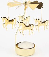 K&M Waxinelichthouder - Unicorn - kandelaar - theelichtje - draaiende carrousel - cadeau - geschenk - kerst - verjaardag - cadeau artikel