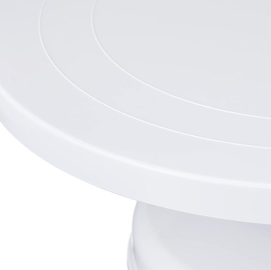 présentoir à gâteaux, rotatif/haut, 31 cm, plastique, blanc, 31 x 31 x 12,5 cm