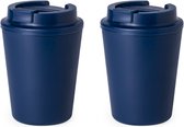 Onetrippel - tasse à café durable à emporter - lot de 2 - bleu marine - 300ml
