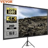 Écran de projecteur sur trépied Vevor 100 pouces-support W 16:9-4K HD Portable-écran de projecteur- Home cinéma pour Projection intérieure et Plein air