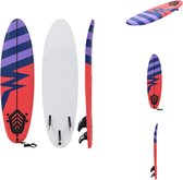 vidaXL Surfplank - Beginners - 170 x 46.8 x 8 cm - XPE - PP - EPS - Blauw - paars - rood - Surfplank