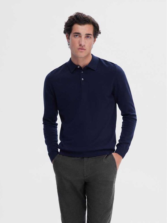 Selected Berg Polo Met Lange Mouwen Blauw XL Man