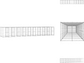 vidaXL Hondenkennel - Veelzijdig - Kennel - Afmetingen- 1.100 x 220 x 180 cm - Kleur- Zilver - Materiaal- Gegalvaniseerd staal en PE - Met dak en deuren - Afsluitbaar vergrendelingssysteem - Kennel