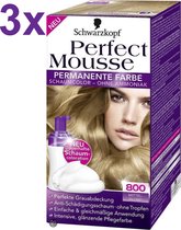 Schwarzkopf - Perfect Mousse - Haarkleuring 800 - Middel Blond - 3 Stuks - Voordeelverpakking