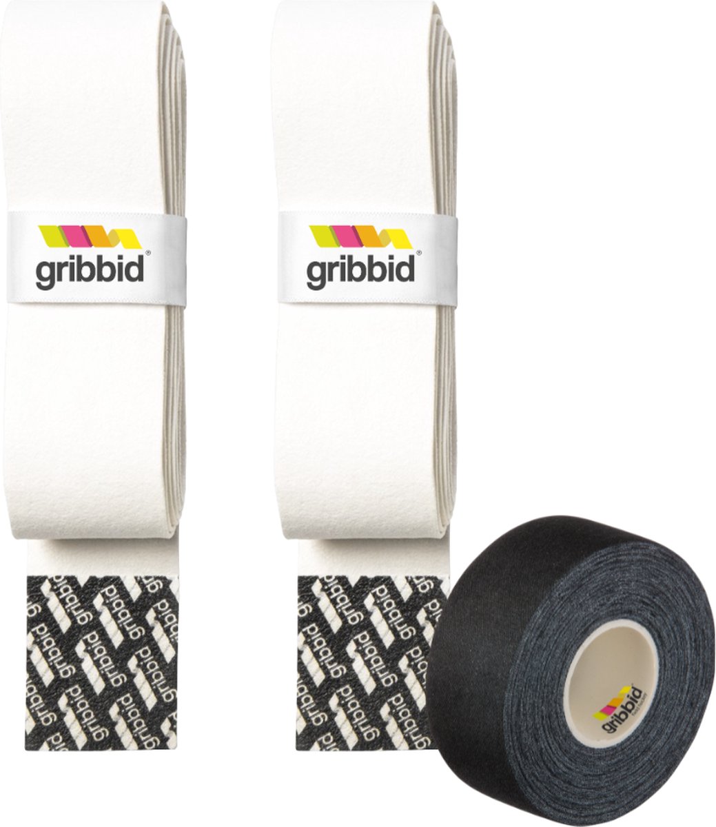 Gribbid Progrip - Hockey Grip - Zeempje - The Original Dutch Chamois - 2Pack Wit & Softtape Zwart - Gribbid