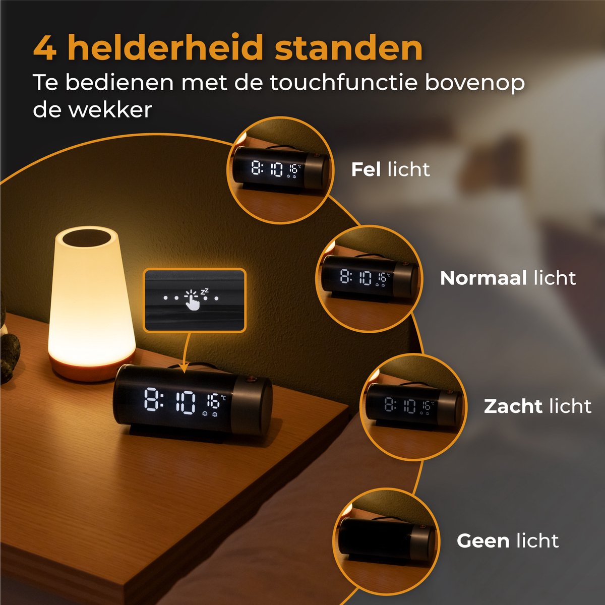 Nuvance Digitale Wekker met Projectie - Digitale Klok Slaapkamer - Snooze Functie - Dubbel Alarm - Wekkers Digitaal - Alarmklok - Zwart — cadeau in Elektronica - foto 4