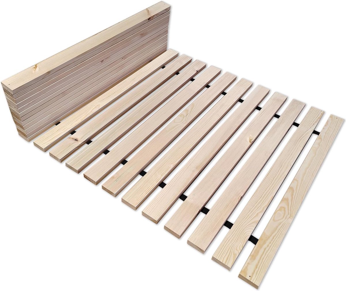 Lattenbodem, premium 80 x 200 cm, oprolbare lattenbodem, houten latten, hout, roest, bedslats, oprolbaar, natuurlijk hout, bestendig tot 300 kg, 23 lamellen, geschikt voor alle soorten matrassen