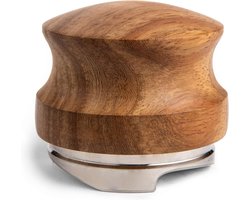 Distributeur (58 mm) voor extractie van de koffiepuck - koffieverdeler voor zeefdragers met instelbare hoogte Leveler van roestvrij staal en hout incl. plank Tamper