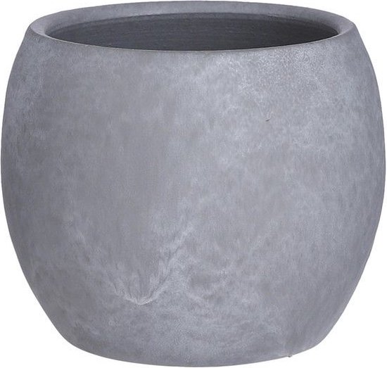 Mica Decorations Pot De Fleurs Lester Ronde - Gris Clair - H26 X D28cm - Terre Cuite Élégante