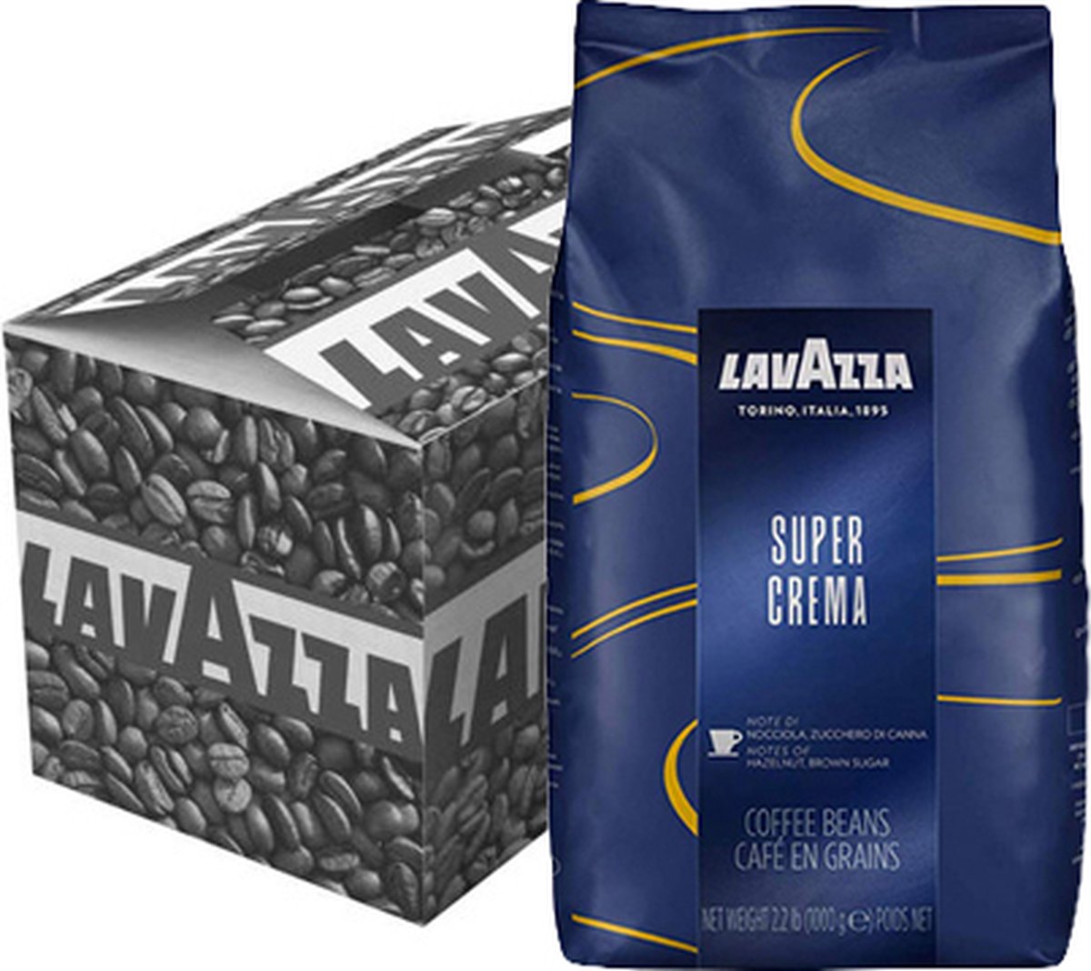 Grains de café Lavazza Super Crema - 6 x 1 kg