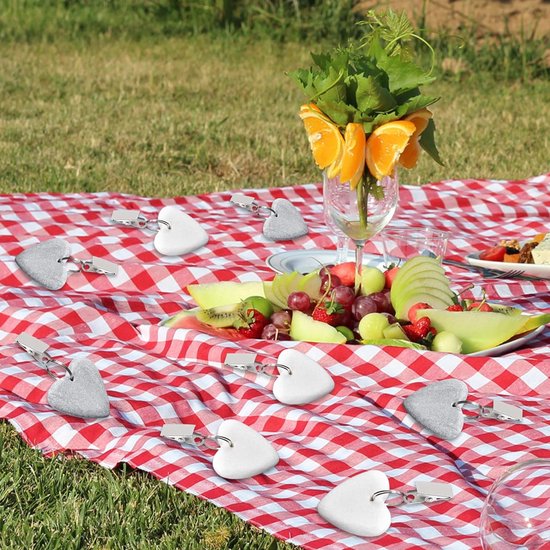 12 pièces pinces à nappe en marbre avec pince, poids de nappe, cintres, pinces de