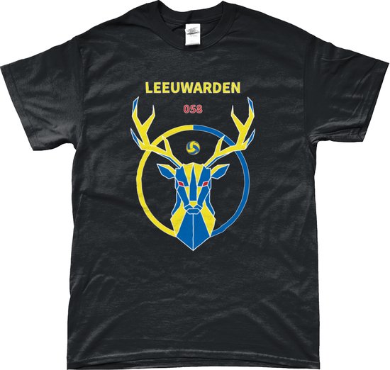 Cambuur Shirt - Het Heilige Hert - T-Shirt - Leeuwarden - 058 - Voetbal - Artikelen - Zwart - Unisex - Regular Fit - Maat XL