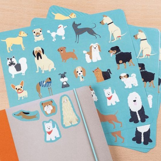 Sticker Hond Honden Stickers – Leuke Stickers Hond – Blauw – 3 Vellen | bol
