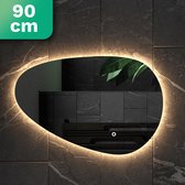 Mirlux Badkamerspiegel met LED Verlichting – Wandspiegel Asymmetrisch – Anti Condens Douchespiegel - 90x60CM