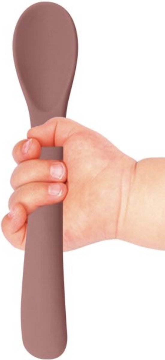 3 Stuks - Siliconen Lepels - 14 cm - Taupe - Beige - Roest - Baby - Kind - Kraamcadeau - set van Merkloos — afbeelding 2