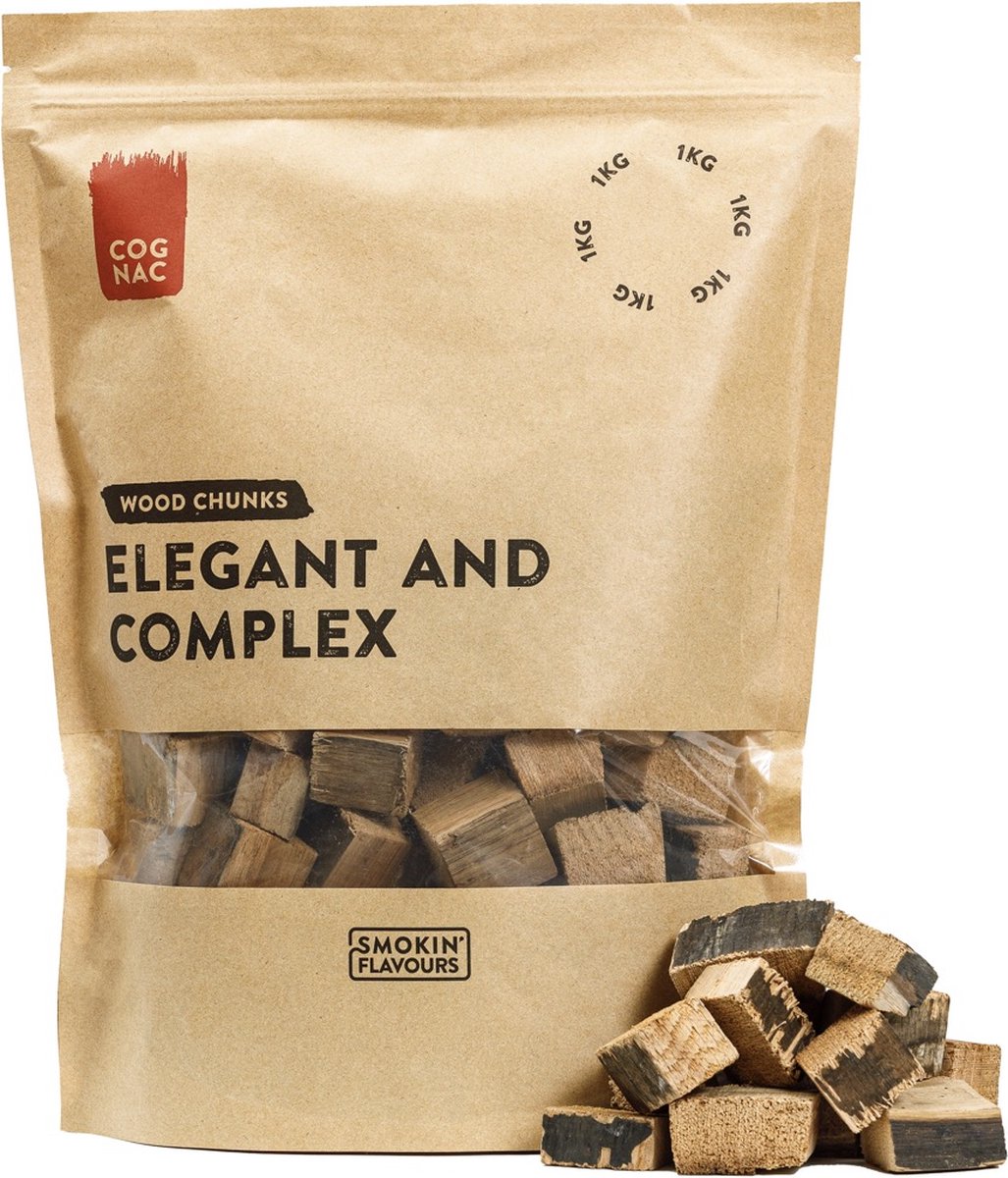 Rookchunks 1 kg Cognac Nieuw - Voeg Een Rijke, Diepe Smaak Toe Aan Je BBQ