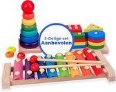 COOL'R® 3-Delige Montessori Speelset - Sensorisch Speelgoed - Motoriek Speelgoed - Educatief Speelgoed - Houten Speelgoed Set - Speelgoed vanaf 3 jaar - Cadeau - Kraam Cadeau