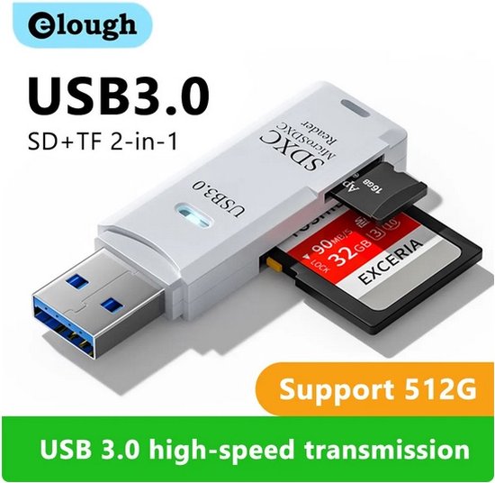 Adaptateur de lecteur de carte SD USB 2.0, prend en charge TF CF