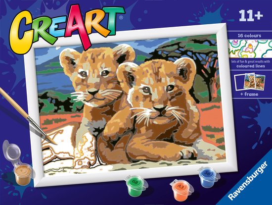 Ravensburger CreArt Little Lion Cube - Schilderen op nummer voor