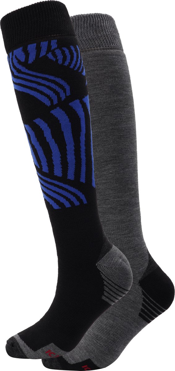 ICEPEAK ILSENBURG Skisok 2-pack Unisex-BlackBlue + Lead 36/38 Zwart