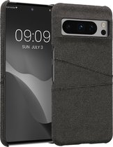 kwmobile telefoonhoesje met 2 kaartsleuven - Hoesje geschikt voor Google Pixel 8 Pro - Van kunststof en stof - In grijs