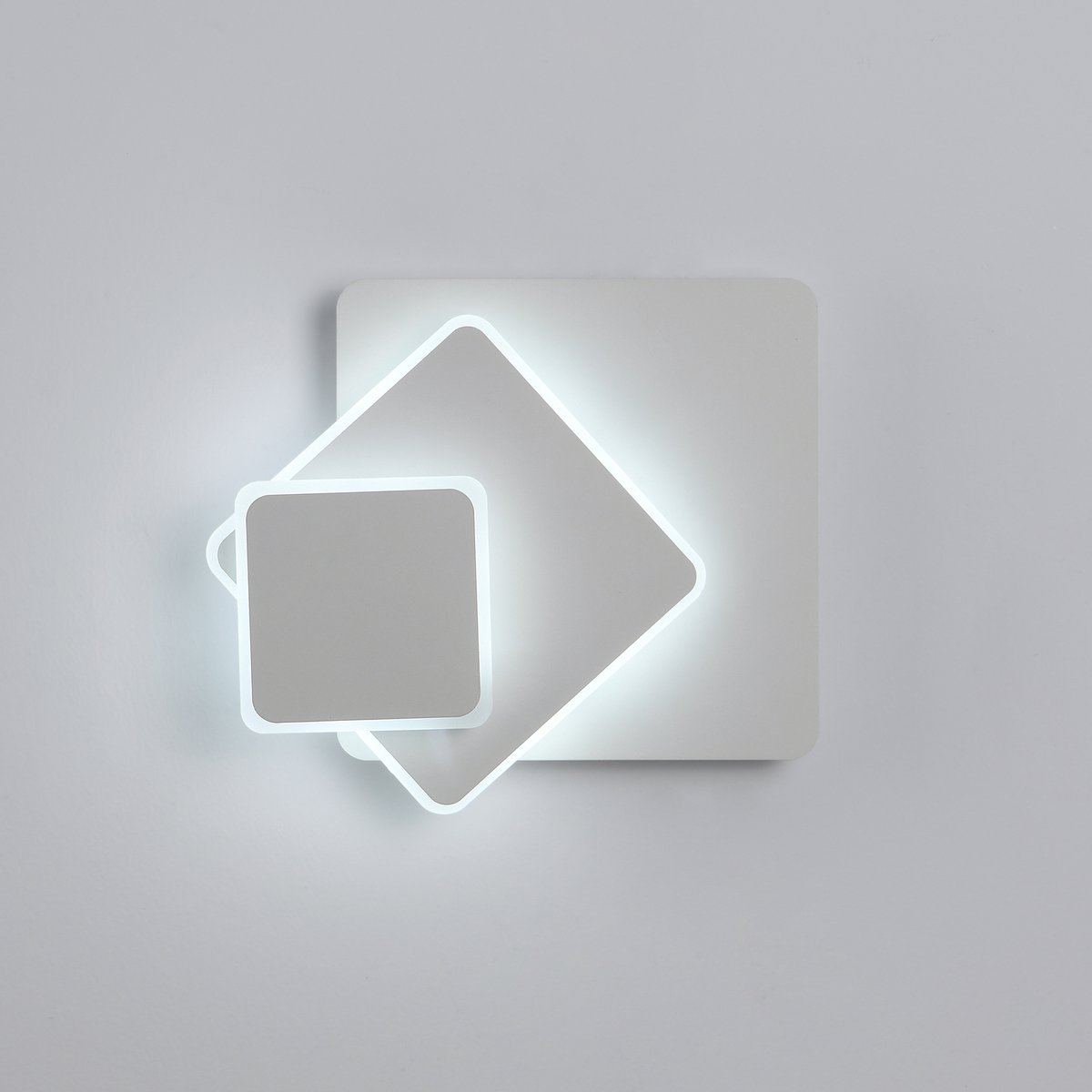 Delaveek-Vierkante Moderne LED Binnen Wandlamp - 15W - Koel Wit 6500K - Acryl & Ijzer - Wit
