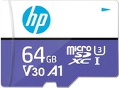 HP 64GB Micro SD Memory Card with Adaptor HP Class 10 100 Mb/s Geheugenkaart Paars