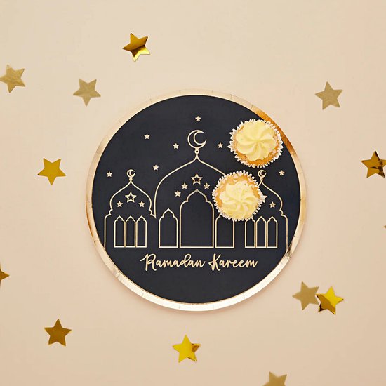 'Ramadan Kareem' Zwart & Goud - 8 stuks