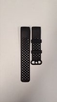Zwart bandje - Geschikt voor FitBit Charge 3 siliconen sportbandje - van Heble®
