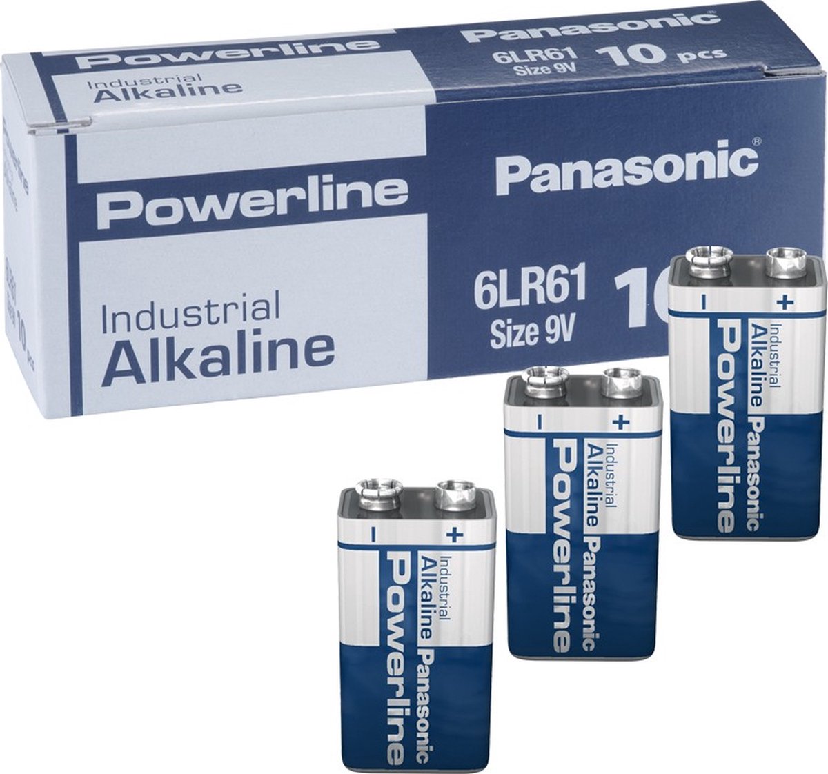 Panasonic Powerline 9V Batterij Industrial Alkaline 10 stuks