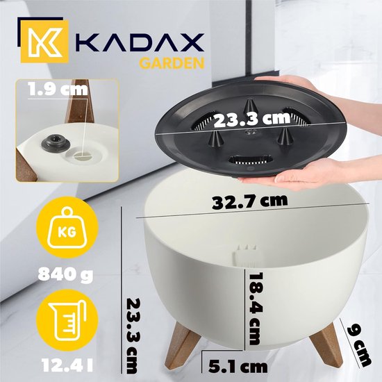 KADAX Bloempotset, bloempot van kunststof, plantenbak, weerbestendige bloempot, voor binnen en buiten, weerbestendige bloempot (mat zwart, set van 3 stuks