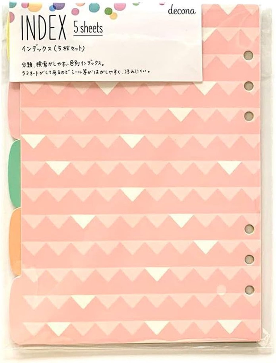 A5 Tabbladen Dividers Set van 5 Compatible met o.a. Filofax Clipbook en Kalpa 6-Rings Organizers + EXTRA Bladwijzer / Liniaal